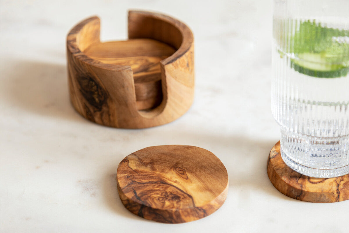 Lola Set of 4 Round Wooden Coasters