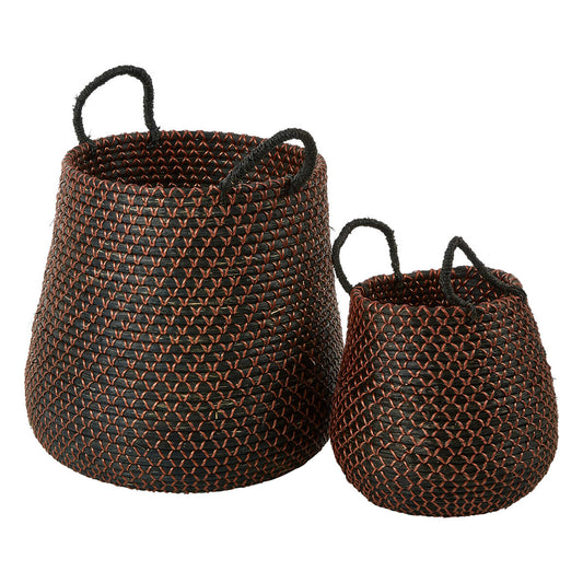 Dilly Set of 2 Dark Seagrass Storage Baskets