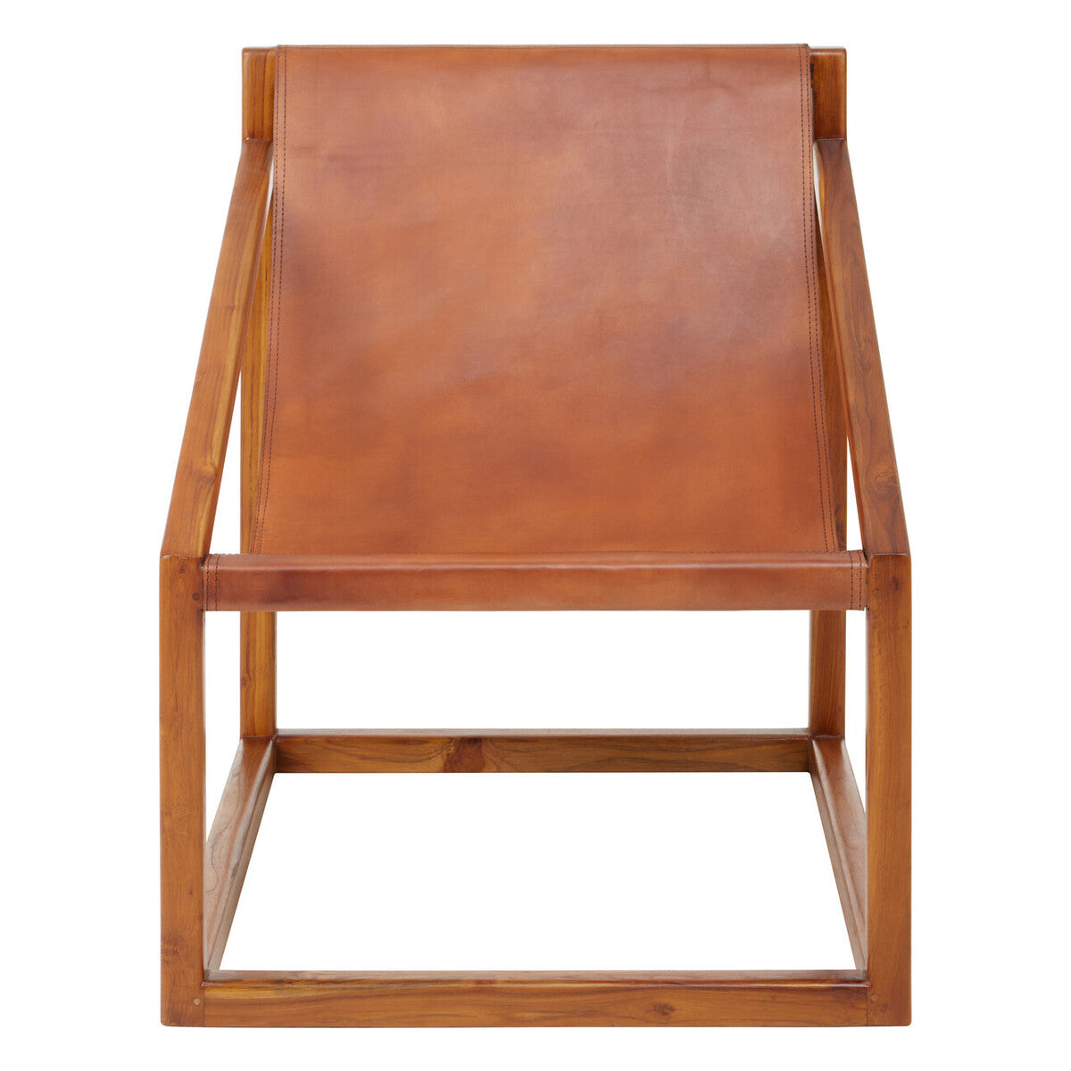 Beldi Brown Leather Cubic Frame Chair