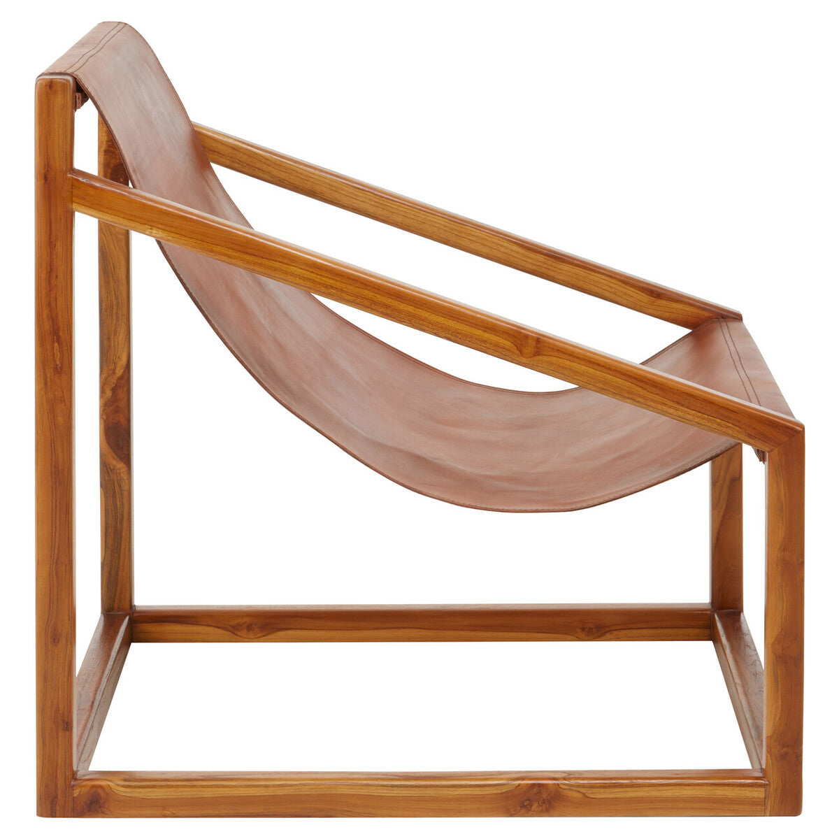 Beldi Brown Leather Cubic Frame Chair