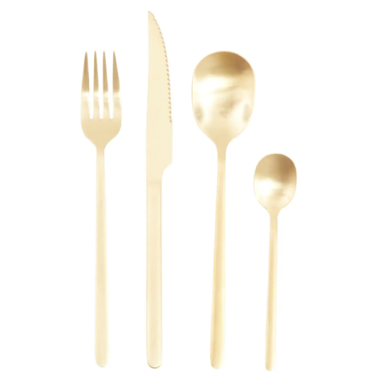 Zante Matt Gold 16pc Cutlery Set