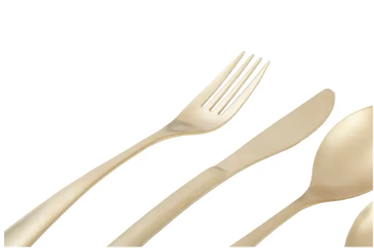 Zante Curved Gold 16pc Cutlery Set