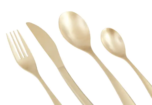 Zante Curved Gold 16pc Cutlery Set
