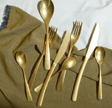 Zante Curved Gold 16pc Cutlery Set